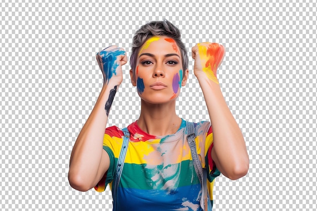 PSD woman in colors of lgbt symbol