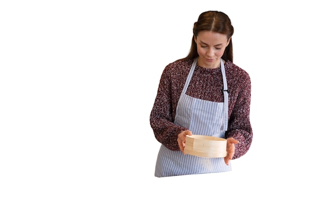 Woman cooking for family