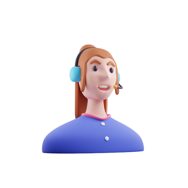 PSD woman customer service 3d icon for delivery