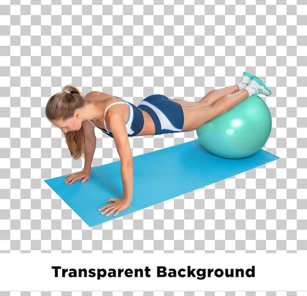 Woman Doing Fitness Exercise with Ball