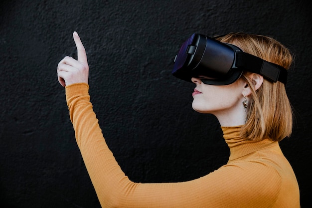 Woman enjoying a VR experience