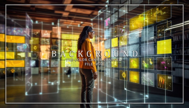 PSD woman exploring interactive data visualization