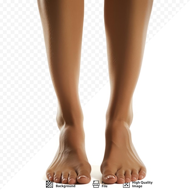 PSD woman feet and legs isolated over white