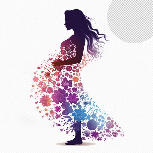 PSD woman floral silhouette