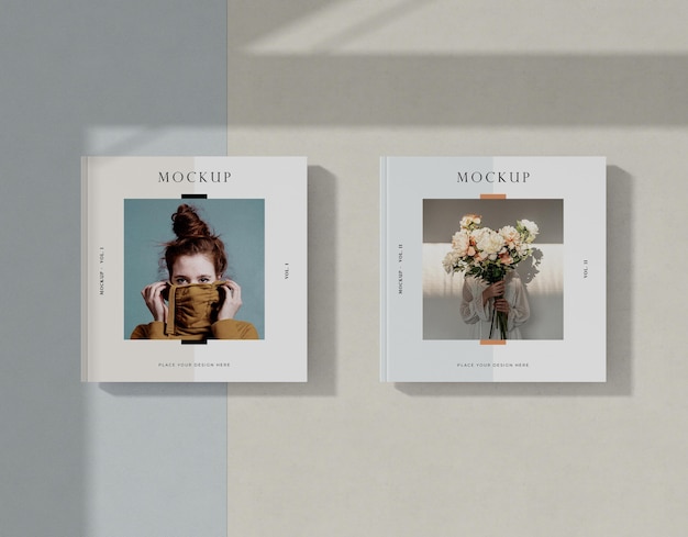 Rivista editoriale di donna e fiori mock-up