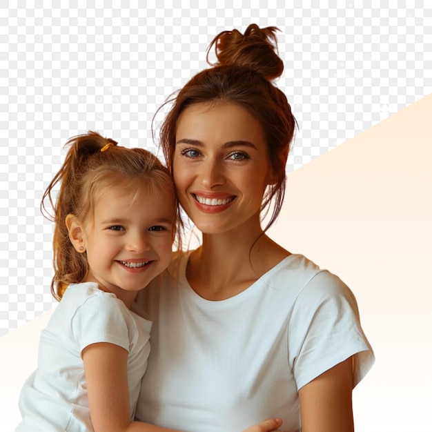 a woman and a girl pose for a picture with the words quot mother quot on the front
