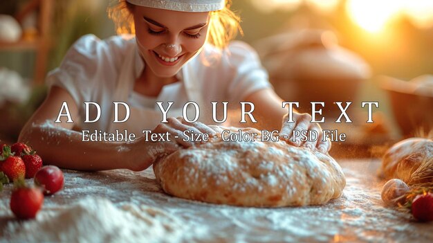 PSD woman hands that knead dough