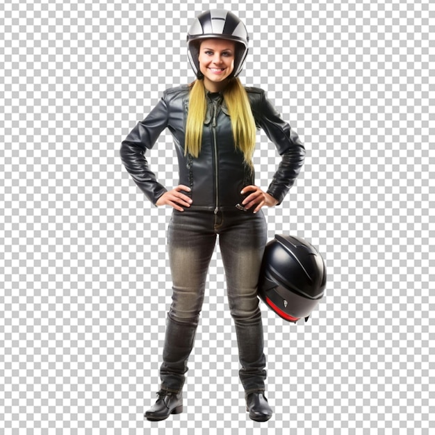 PSD woman in a helmet