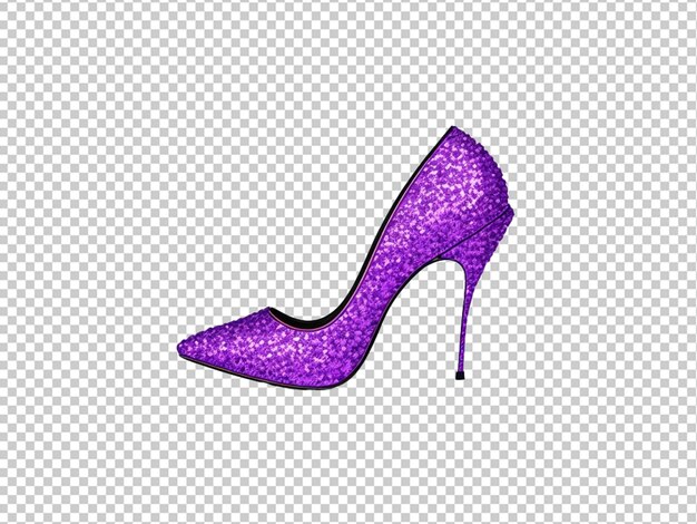 PSD woman high heel shoe purple glitter