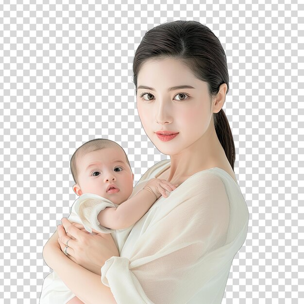 PSD a woman holding a baby and a picture of a baby