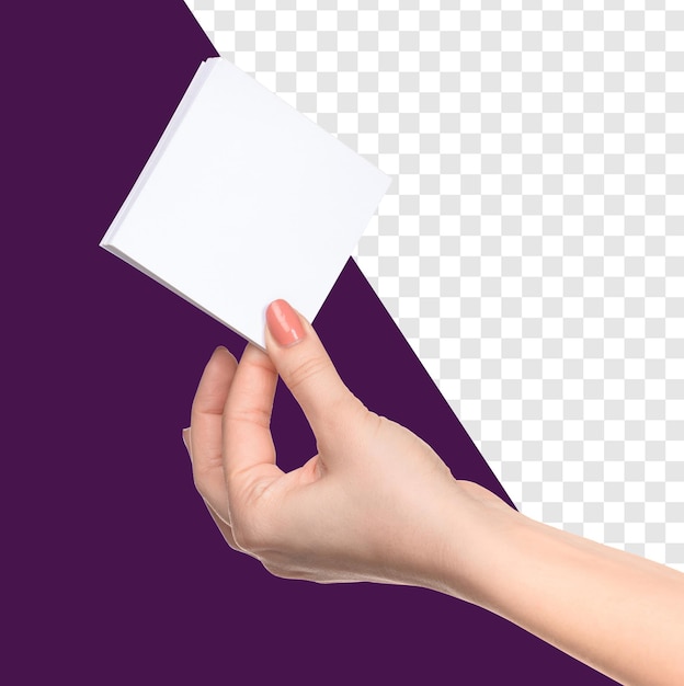 Woman Holding Blank Notecard