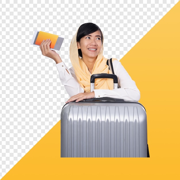 woman holding a book with bag