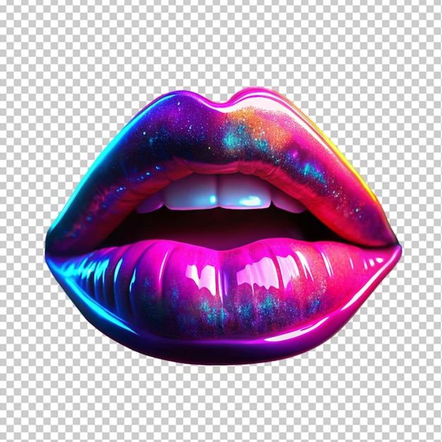 PSD woman lips neon fashion