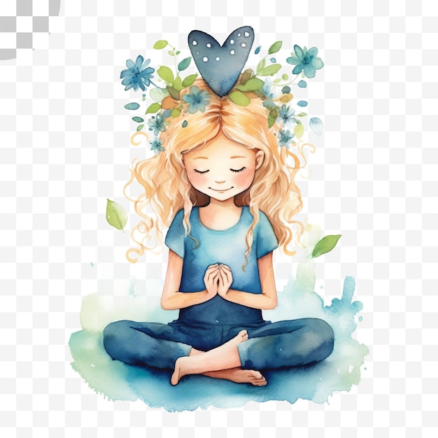 Woman meditating yoga girl