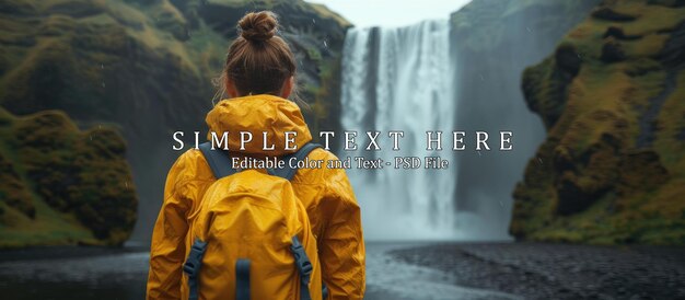 Woman overlooking waterfall