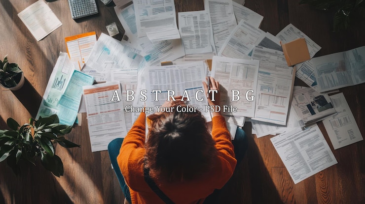 PSD woman overwhelmed by paperwork