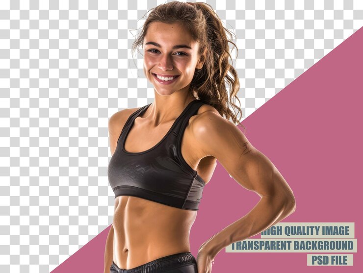 PSD a woman posing for a photo with a transparent background