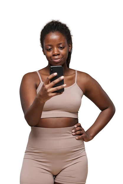Woman posing with self love for her body