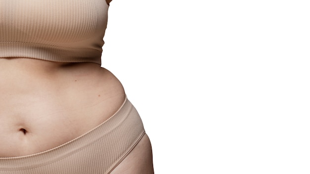 Woman posing with self love for her body