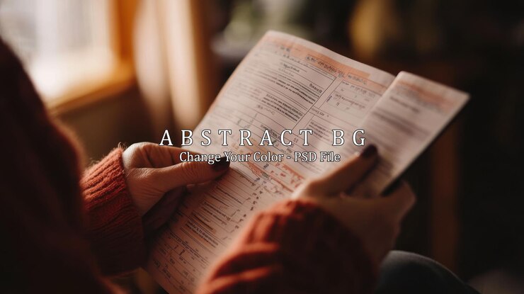 PSD woman reading a paper document