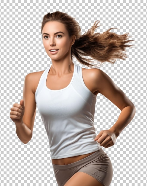 PSD woman running isolated on transparent background