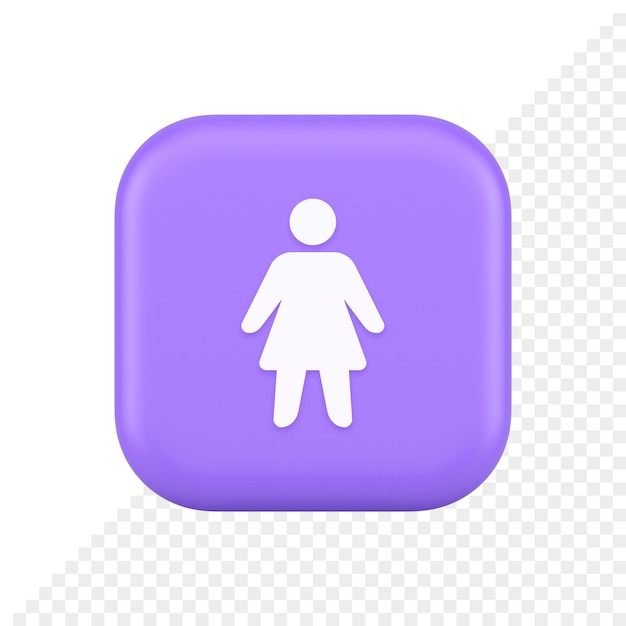 PSD woman silhouette staff member unrecognizable person button user profile interface 3d icon