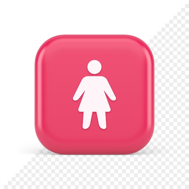 PSD woman silhouette staff member unrecognizable person button user profile interface 3d icon