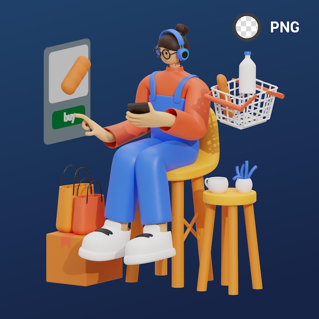A woman sits in front of a computer screen that says png.