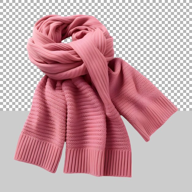 PSD woman solid color winter scarf on transparent background ai generated