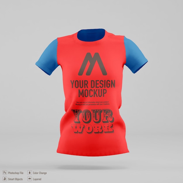 Woman t-shirt mockup design isolated