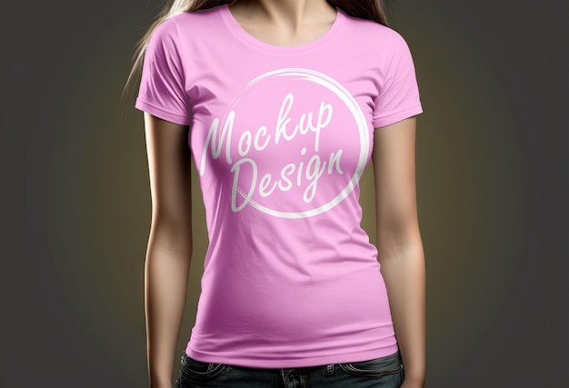 PSD woman tshirt mock up design