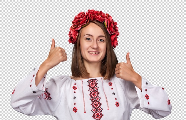 woman in the Ukrainian national suit