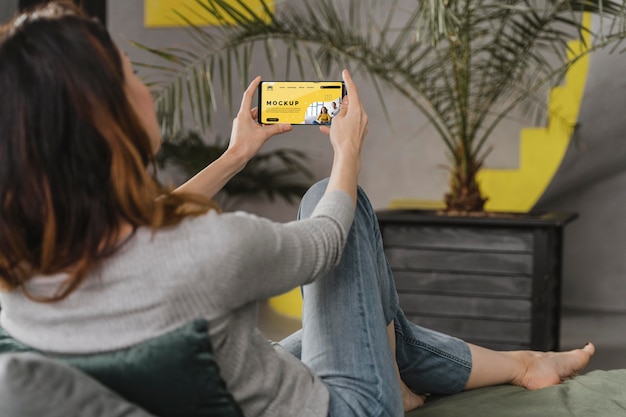 woman using mobile