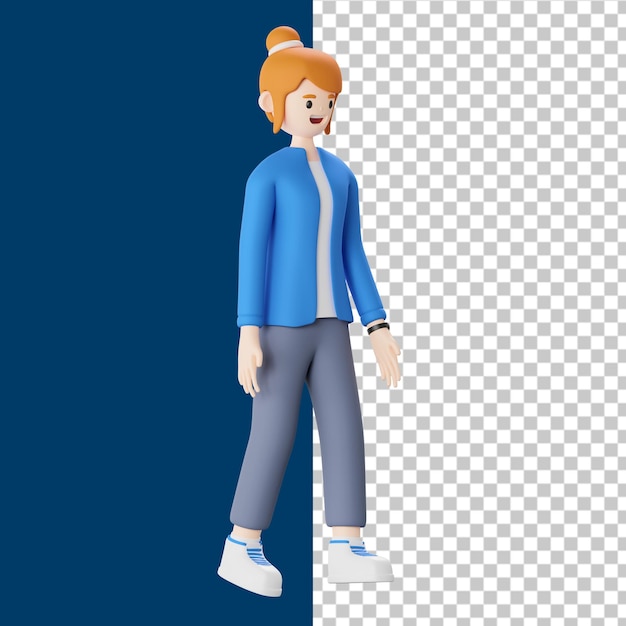 Woman walk 3d illustration