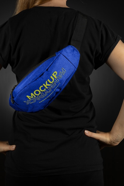 Woman wearing fanny pack accessory