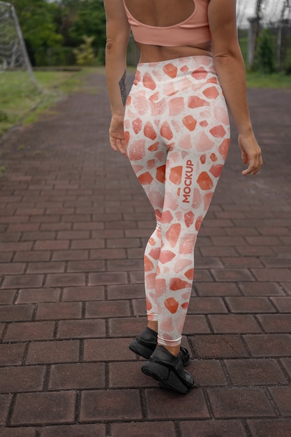 PSD woman wearing legging mockup