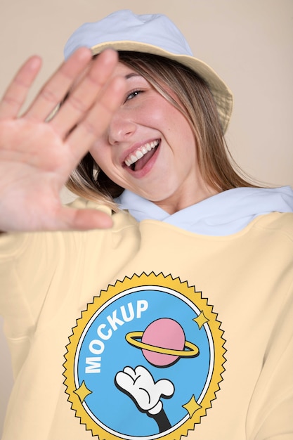 Woman wearing shirt mock-up