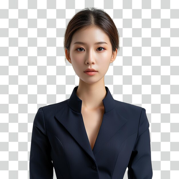 Woman wearing a suit transparent background