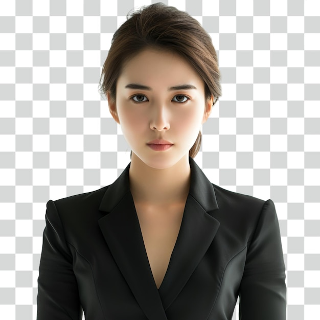 Woman wearing a suit transparent background