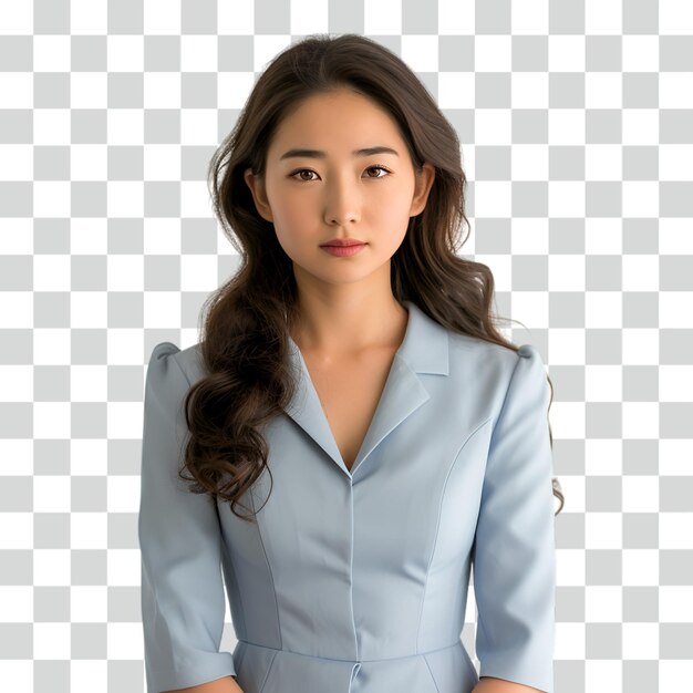 PSD woman wearing a suit transparent background