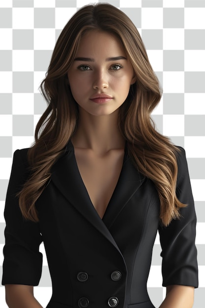 PSD woman wearing a suit transparent background