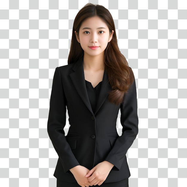 Woman wearing a suit transparent background