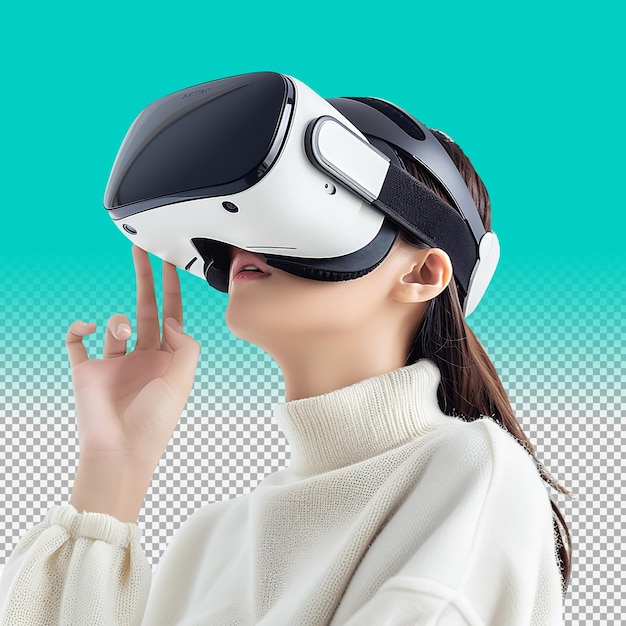 Woman wearing vr glasses