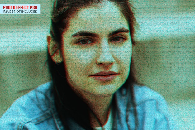 A woman with a blue denim jacket and a green logo that says'the word'in the corner '