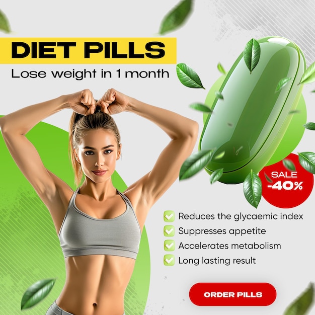 PSD a woman with diet pills