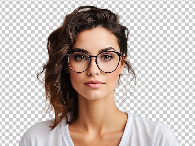 PSD woman with glasses