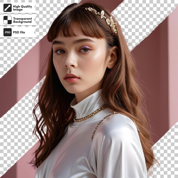 PSD 一個頭上戴著金冠的女人