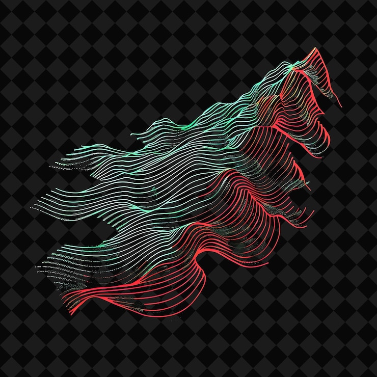 PSD a woman with a green and red pattern on her back