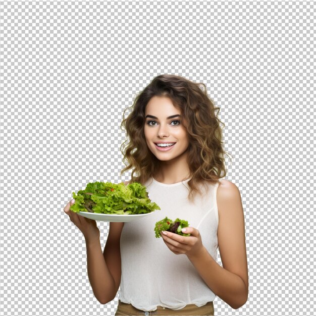 Woman with healthy food nutrion and green life