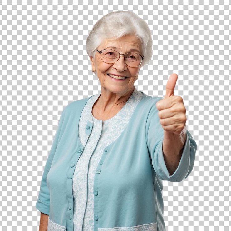 PSD a woman with a thumbs up sign that says thumbs up